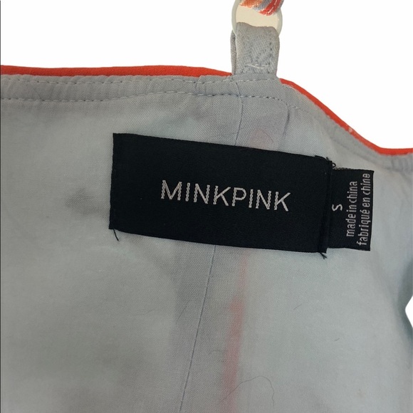 MINKPINK Blue and Orange Floral Structured Top Size Small - Picture 6 of 10